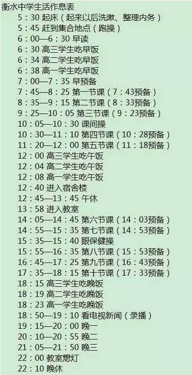 衡水中学学生:每天能睡8小时 我们不是考试机器