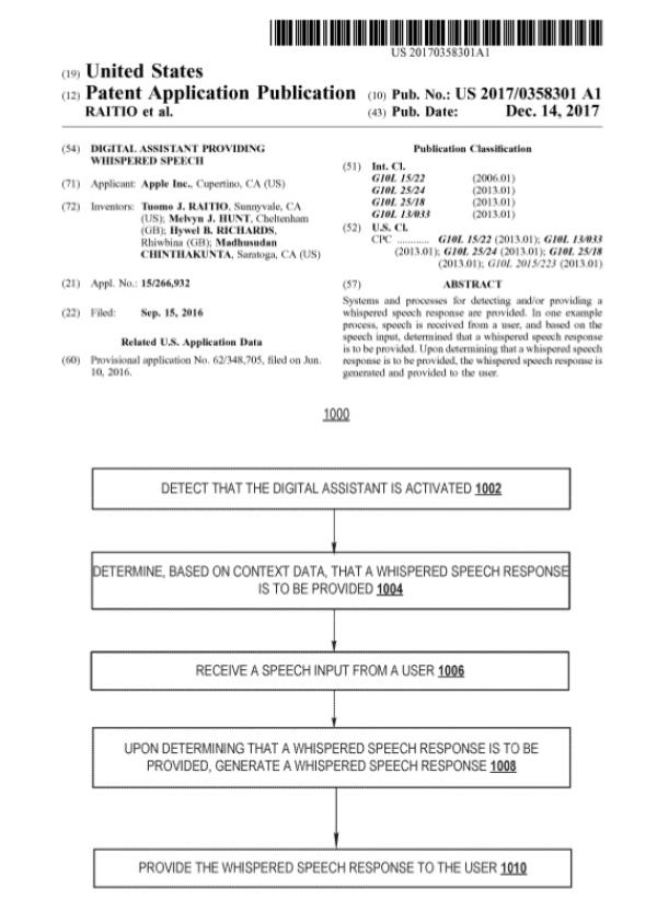 苹果新专利被曝光：Siri未来可能跟用户“窃窃私语”