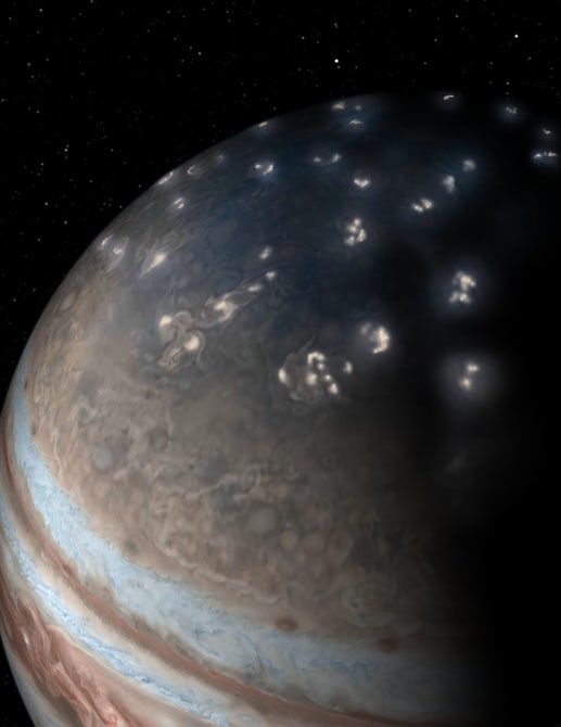 木星的闪电比预期中的更频繁 非常像地球闪电