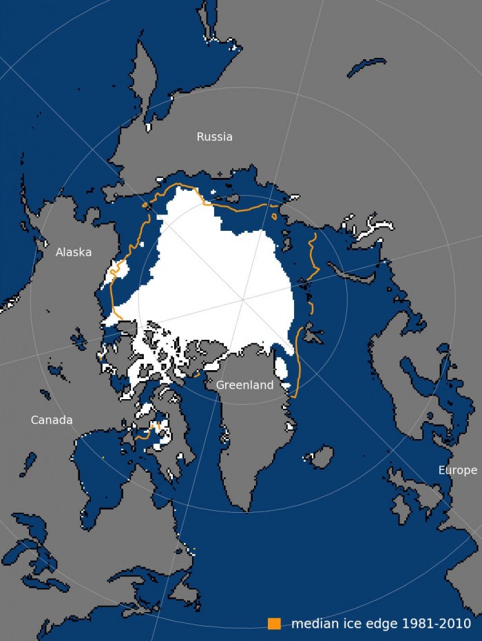 北极最稳定 坚实的冰块正在融化