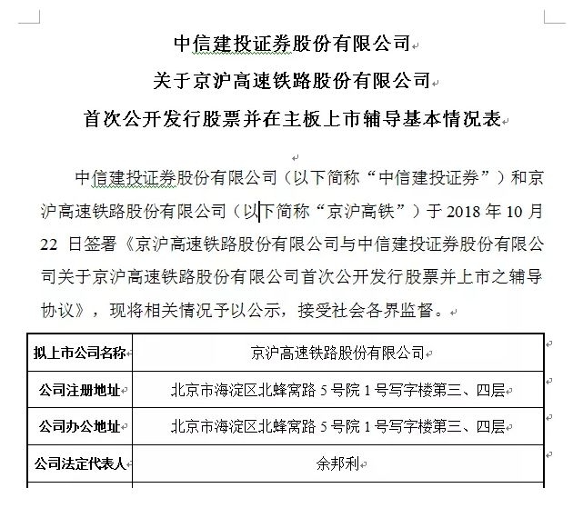 “巨无霸”IPO来了！日赚3500万，京沪高铁启动上市