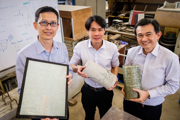 新加坡科学家研发出用于固定混凝土结构的光激活包裹物
