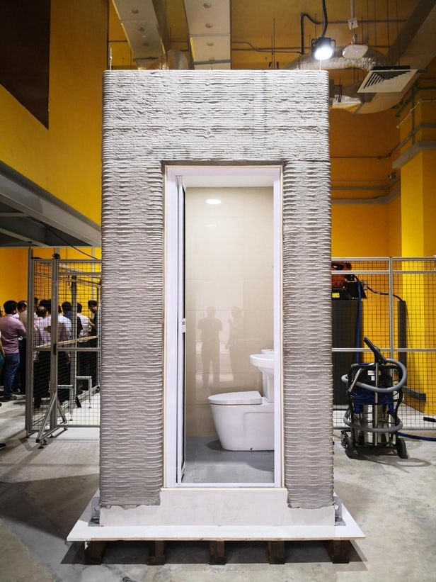 新加坡研究人员在一天内3D打印出预制浴室单位