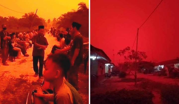 空气污染严重 印尼天空变成血红色：只能寄希望于下雨