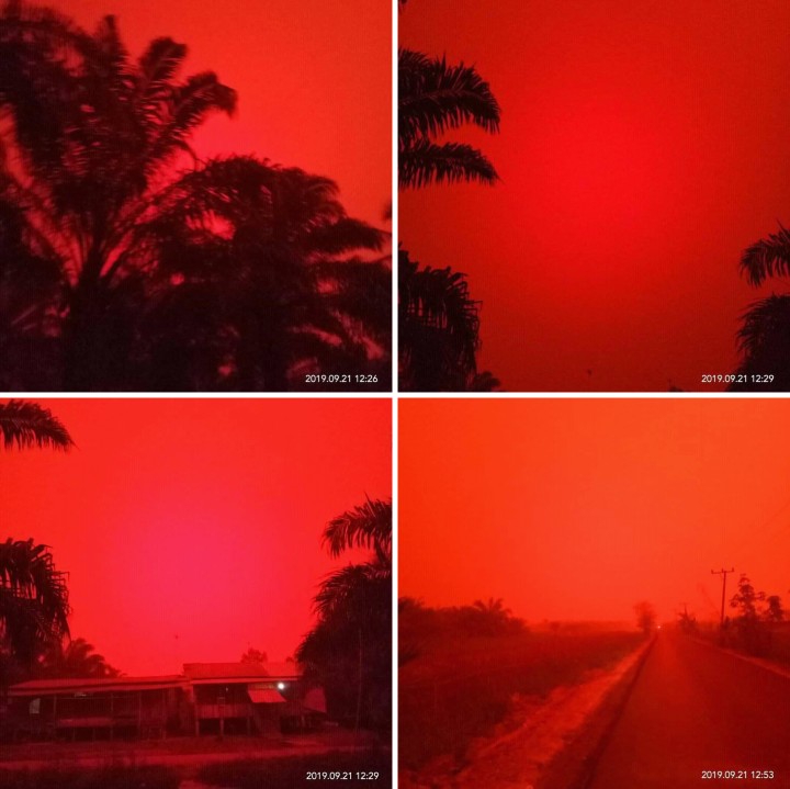 空气污染严重 印尼天空变成血红色：只能寄希望于下雨