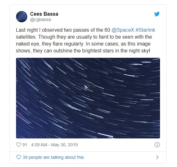 马斯克：SpaceX星链卫星不会对太空科学产生负面影响