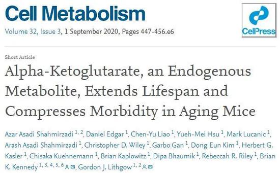 延长寿命，科学家首度验证这种天然分子在哺乳动物中的抗衰老效果