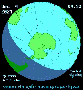 ​12月4日的日全食将只在南极洲可见 NASA将进行直播