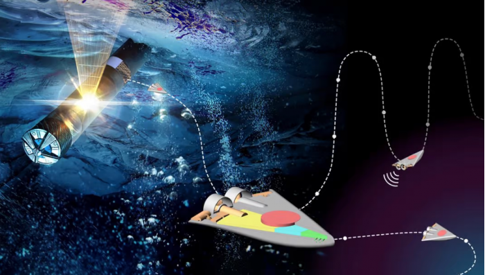 NASA的概念提出用一群游泳机器人来探索外星海洋