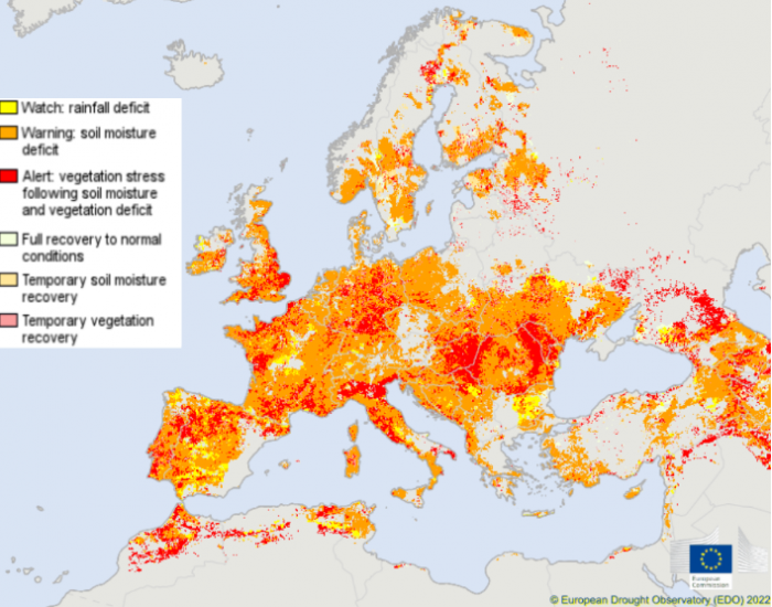 欧洲近三分之二地区干旱或有干旱风险