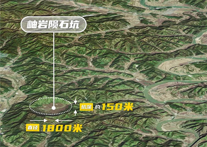 从太空看中国第一个被证实的陨石撞击坑