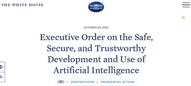 拜登签署首份关于AI的行政令！美国将推动AI技术全面监管